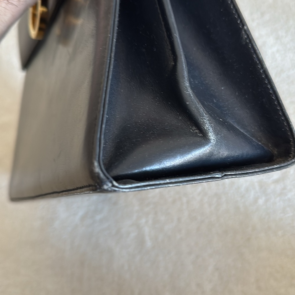 Midnight navy Ferragamo vintage top handle smooth calfskin bag - Picture 15 of 16